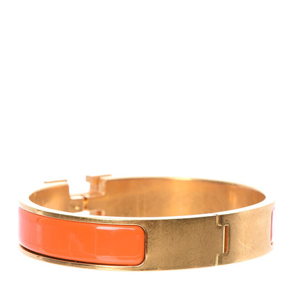 Hermes Enamel Narrow Clic Clac H Bracelet PM Orange 3 of 6