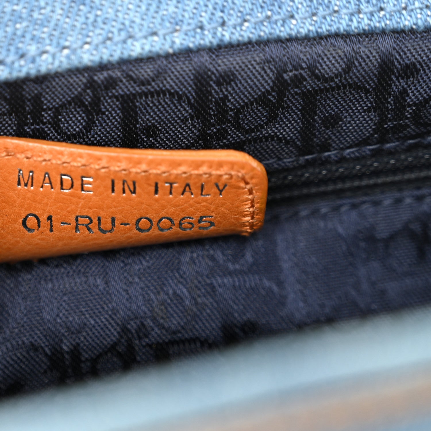 Christian Dior Denim Embroidered Satchel Blue 7 of 11