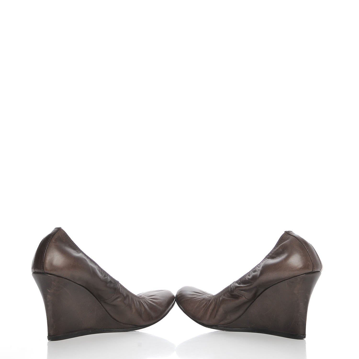 Lanvin Veau Ballerina Wedges 39 Marron Fonce 5 of 11