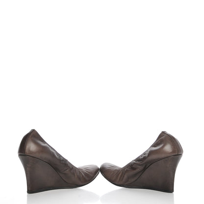 Lanvin Veau Ballerina Wedges 39 Marron Fonce 5 of 11