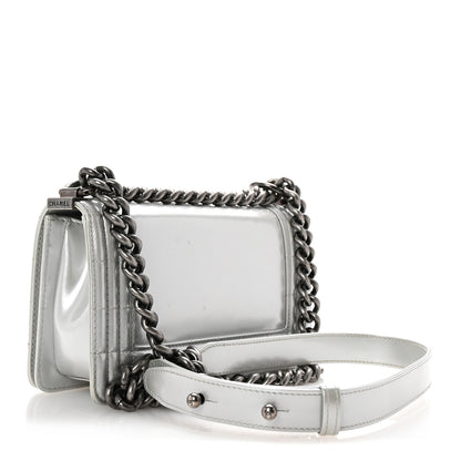 Chanel Iridescent Glazed Calfskin Small Boy Flap Silver 3 of 11