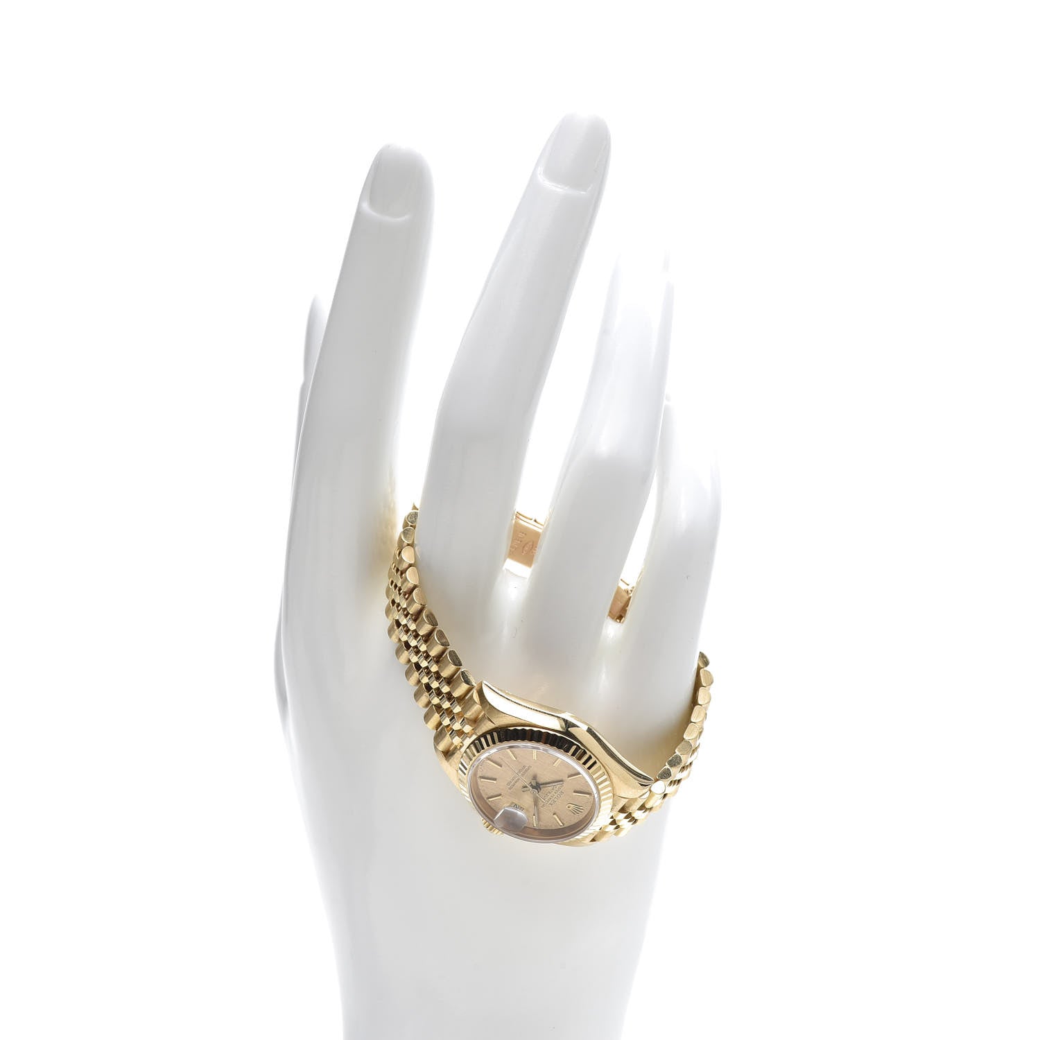 Rolex 18K Yellow Gold 26mm Oyster Perpetual Datejust Watch Linen 69178 2 of 6