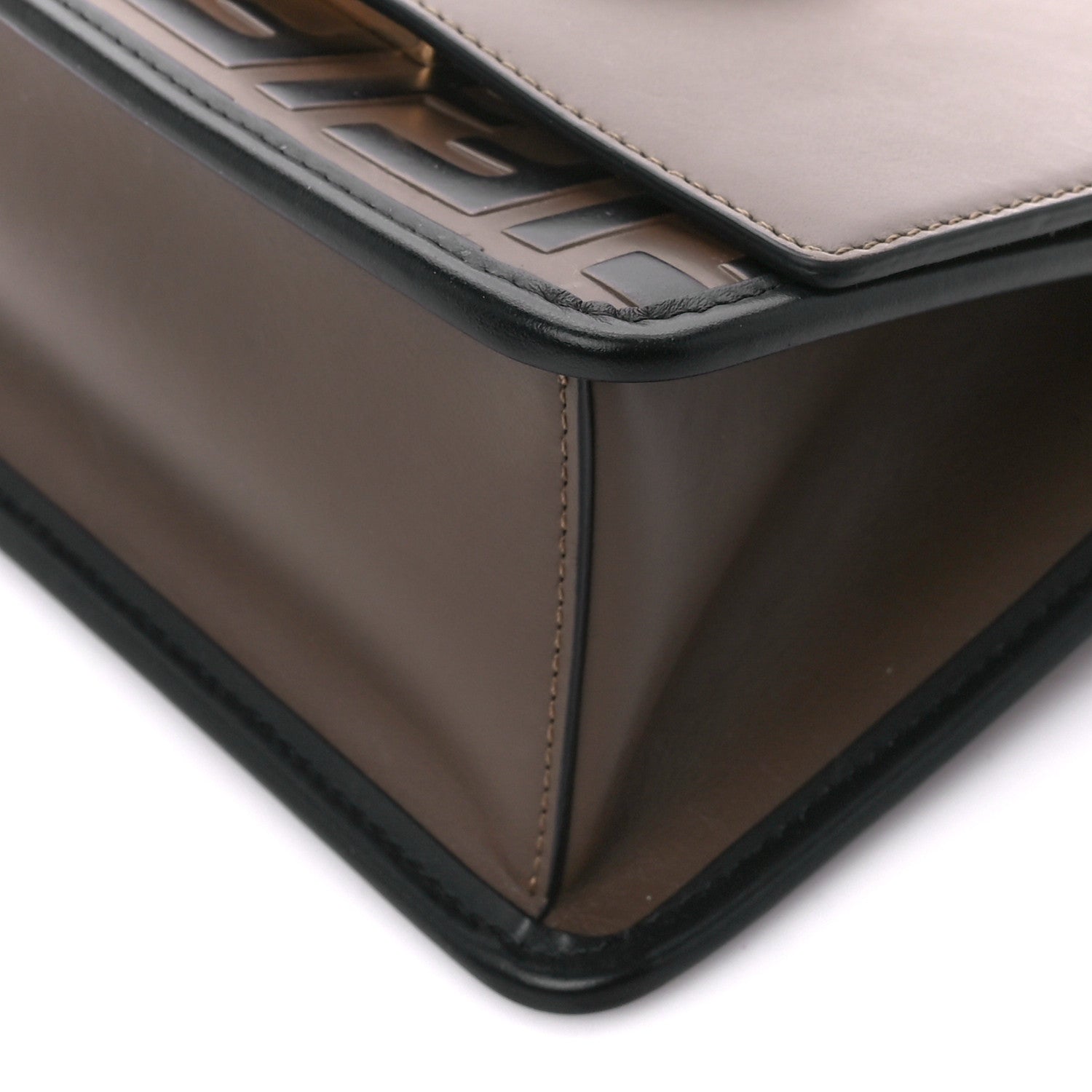 Fendi Vitello Century F is Fendi Bi-Color FF 1974 Embossed Small Kan I Shoulder Bag Maya Black 12 of 13