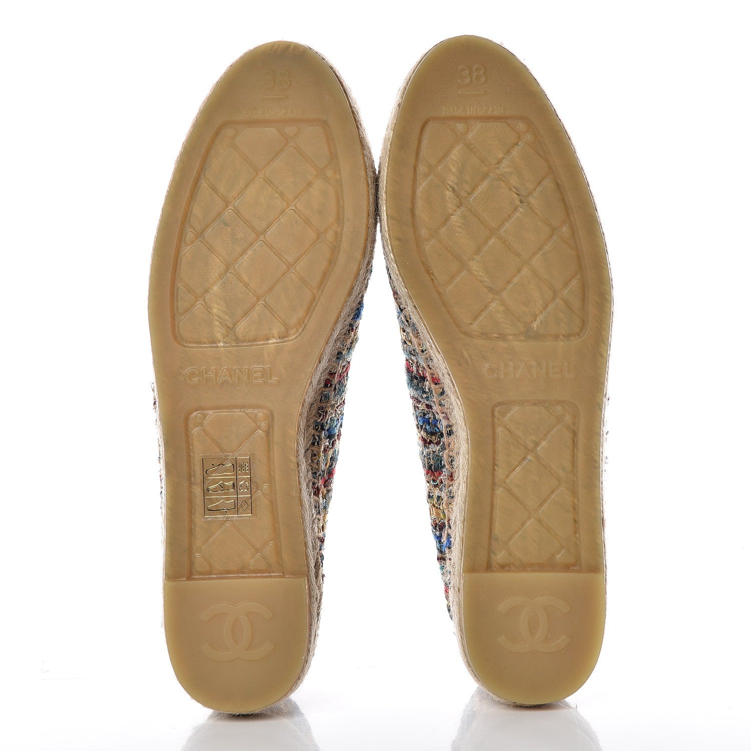 Chanel Tweed Grosgrain CC Espadrilles 38 Multicolor 5 of 10
