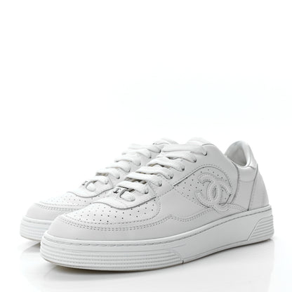 Chanel Calfskin CC Womens Sneakers 36 White 3 of 9