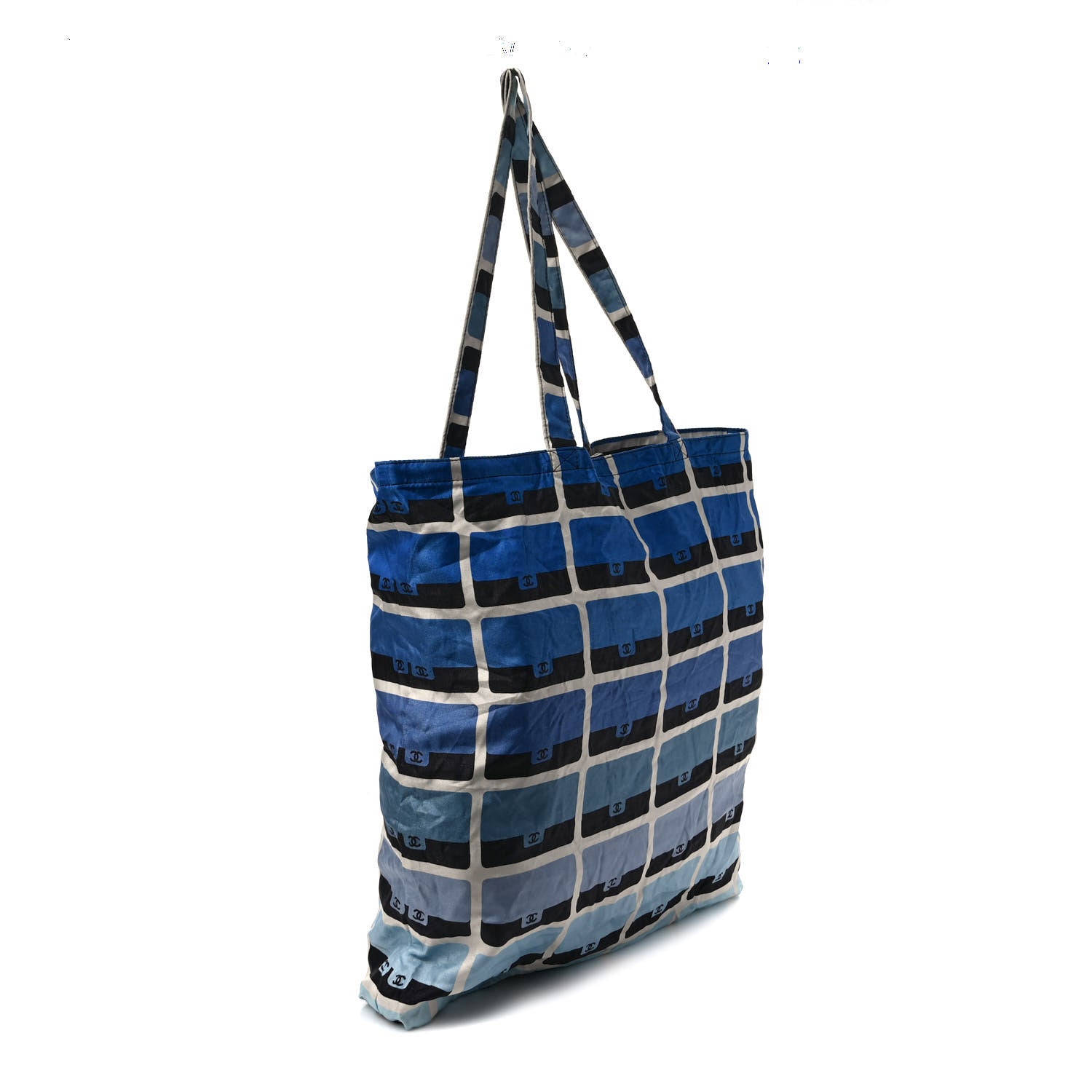 Chanel Caviar Fabric Foldable Tote Bag With Chain Black Multicolor 5 of 14