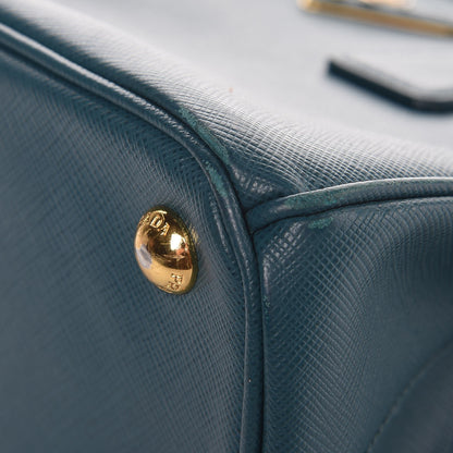 Prada Saffiano Lux Mini Galleria Double Zip Tote Ottanio 12 of 15