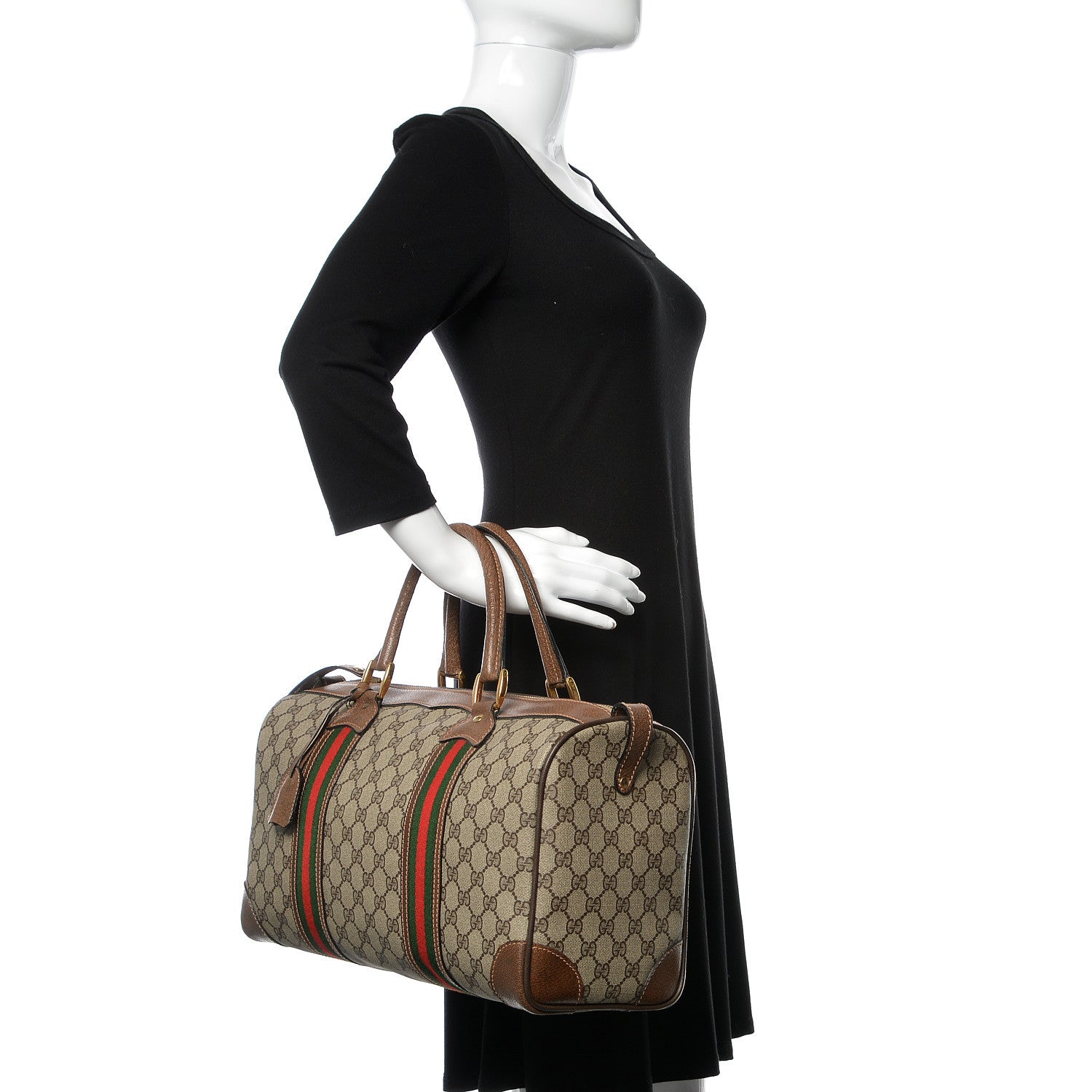 Gucci GG Plus Monogram Web Boston Brown 2 of 22