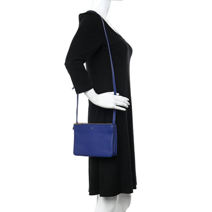 Celine Lambskin Small Trio Crossbody Bag Indigo 2 of 19