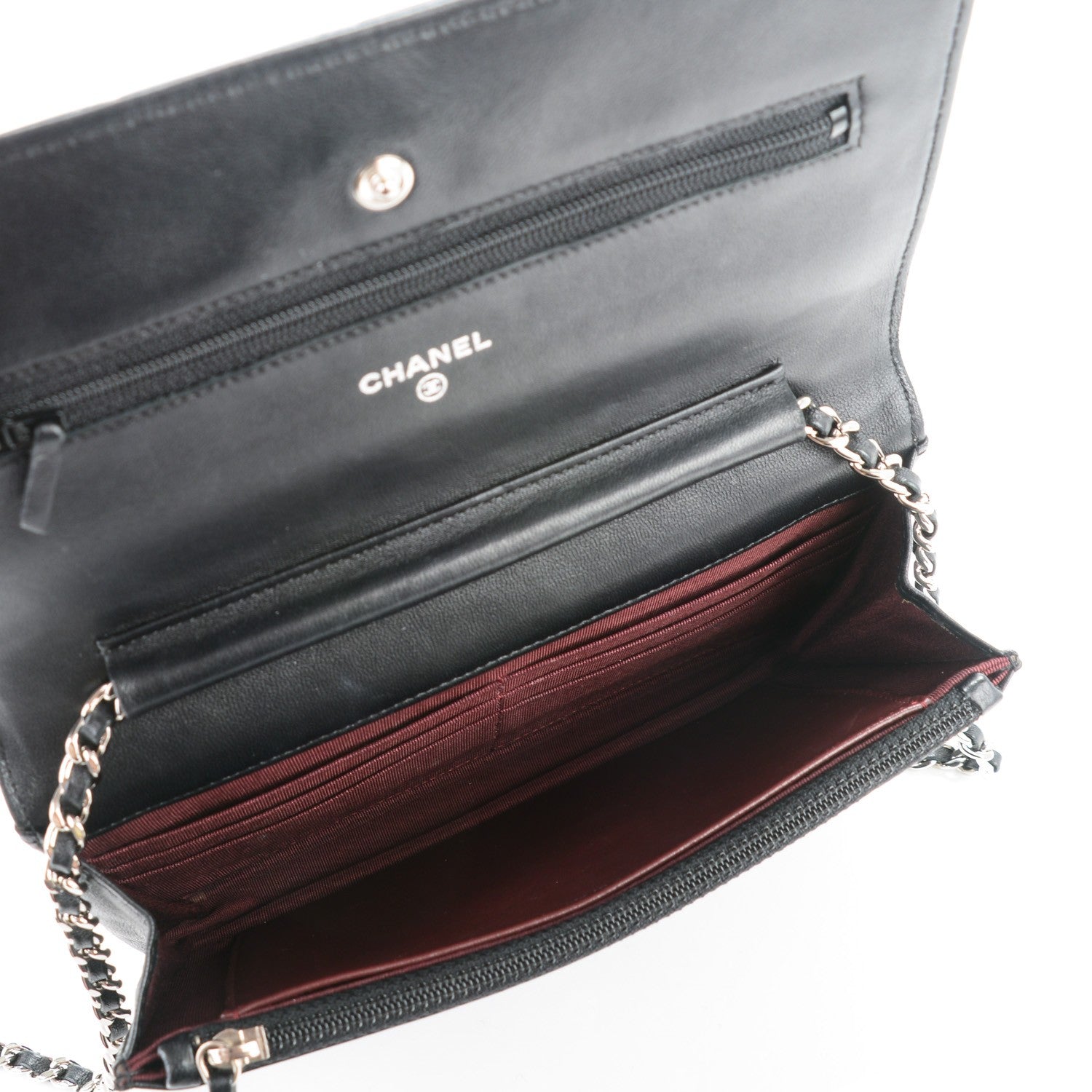 Chanel Lambskin Quilted Wallet On Chain WOC Black 5 of 8