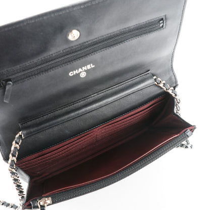 Chanel Lambskin Quilted Wallet On Chain WOC Black 5 of 8