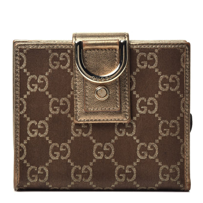 Gucci Metallic Monogram Abbey Compact Wallet Gold 1 of 7