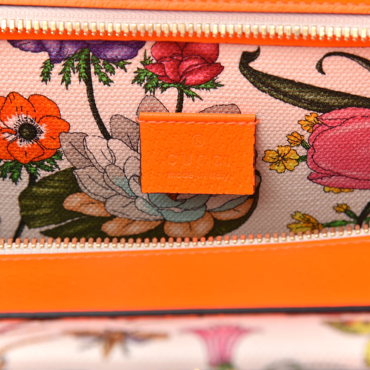 Canvas Medium Flora Tote White Multicolor Orange Fluo
