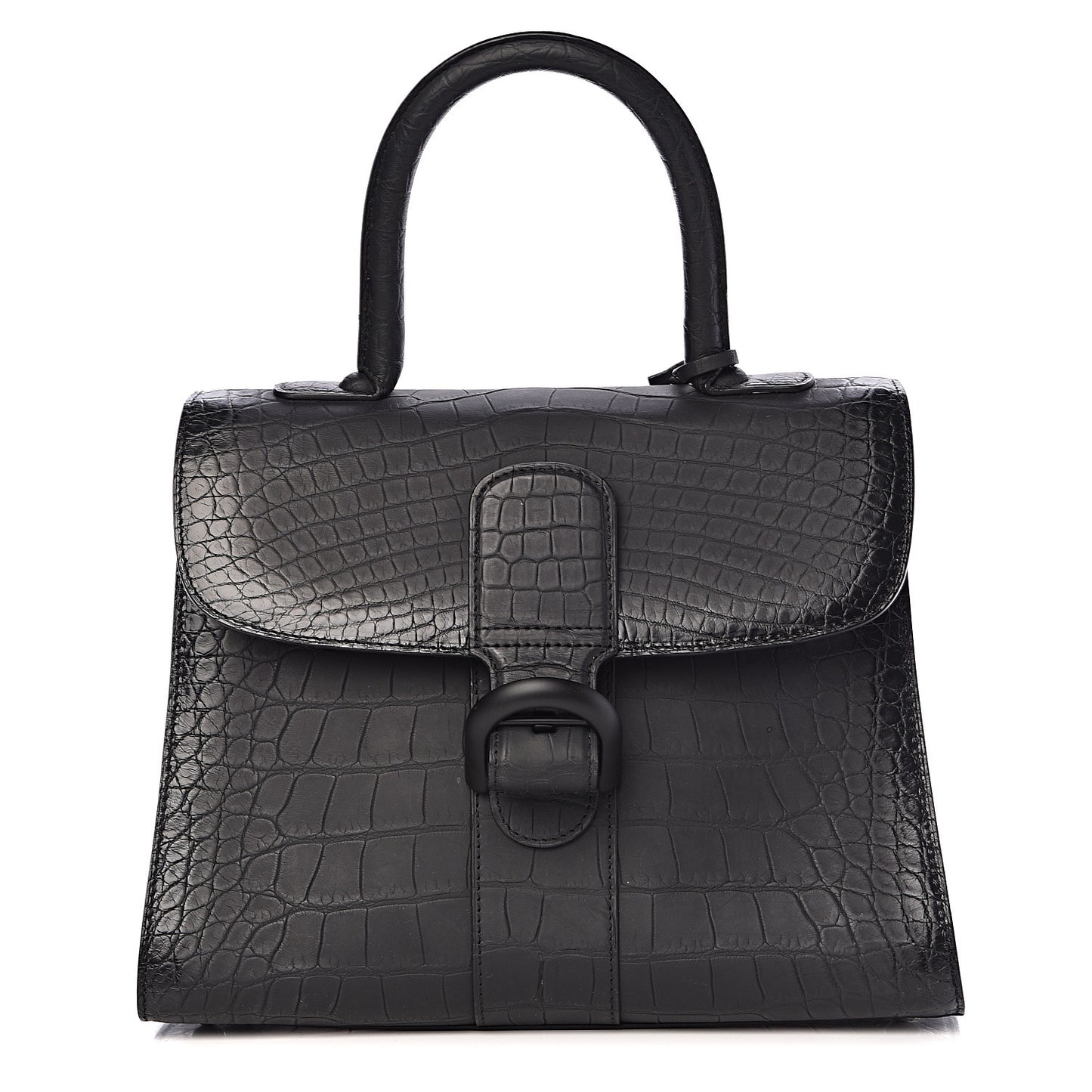 Matte Alligator MM Brillant Satchel Black