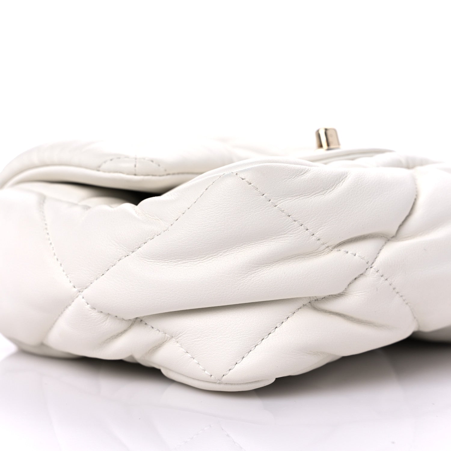 Chanel Calfskin Quilted Mini Square Bubbly Flap White 8 of 16