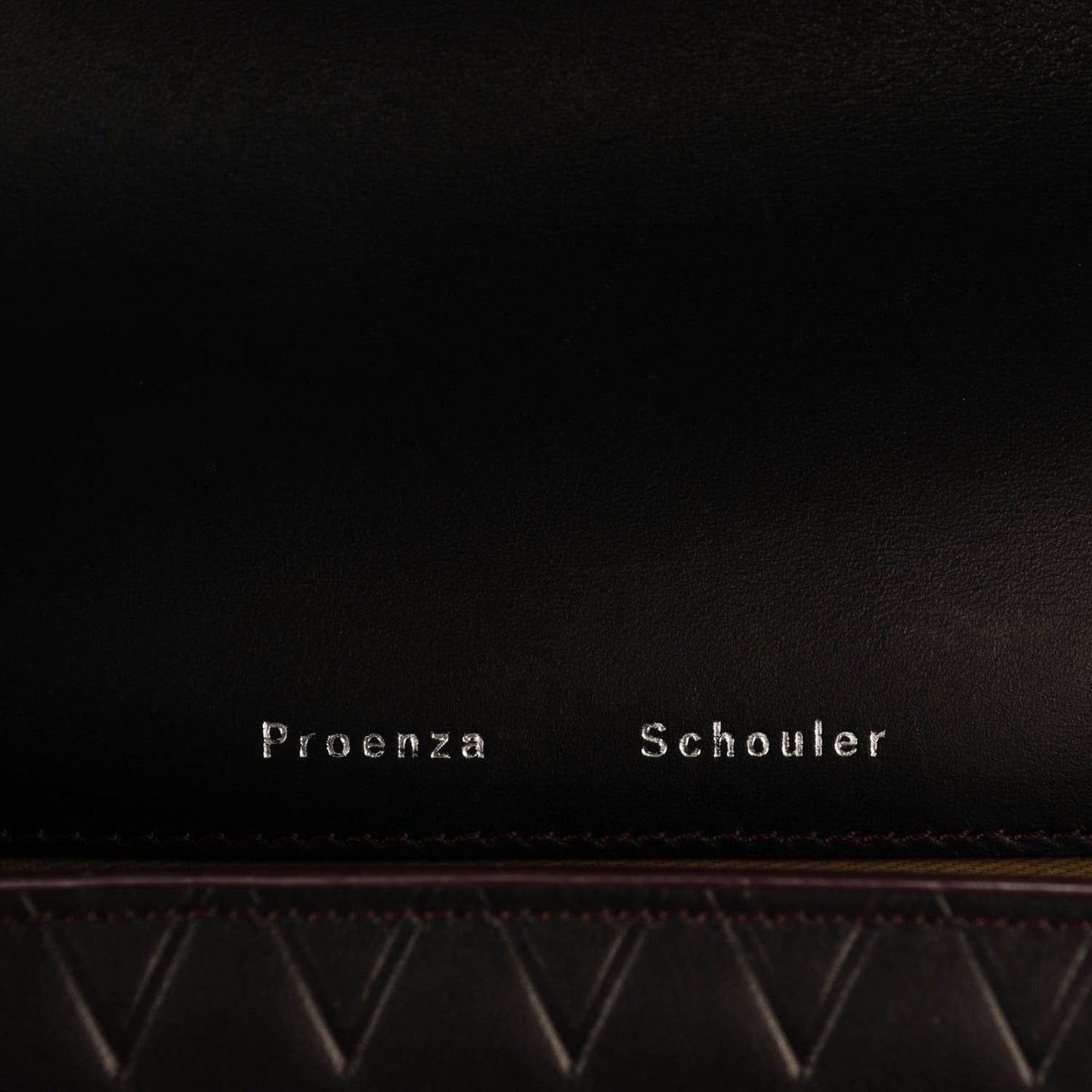 Diamond Calfskin Embossed Tiny PS11 Classic Shoulder Bag Brown