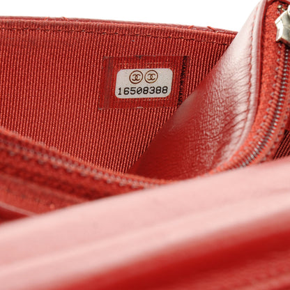 Chanel Lambskin Quilted Wallet On Chain WOC Red 8 of 12