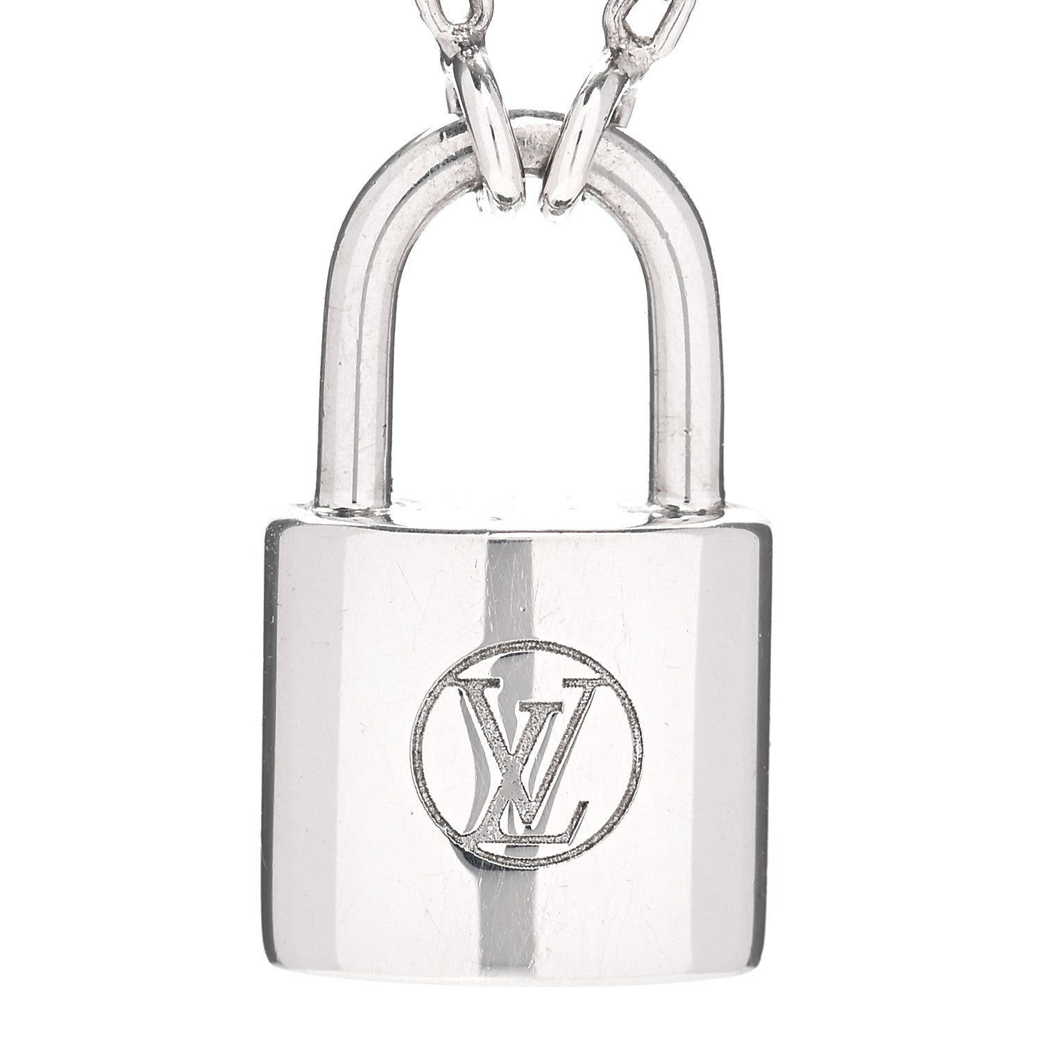 Louis Vuitton Sterling Silver Lockit Necklace 4 of 5