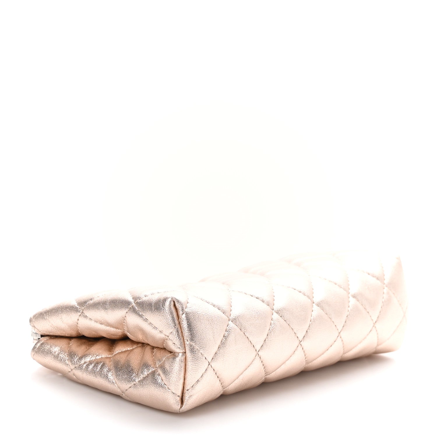 Chanel Metallic Lambskin Quilted Cosmetic Pouch Light Pink 4 of 12