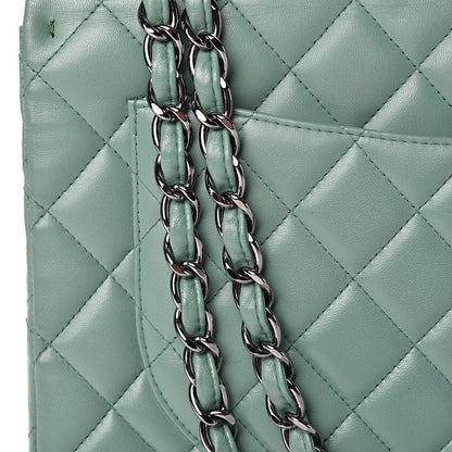 Chanel Lambskin Quilted Maxi Single Flap Green 13 of 16