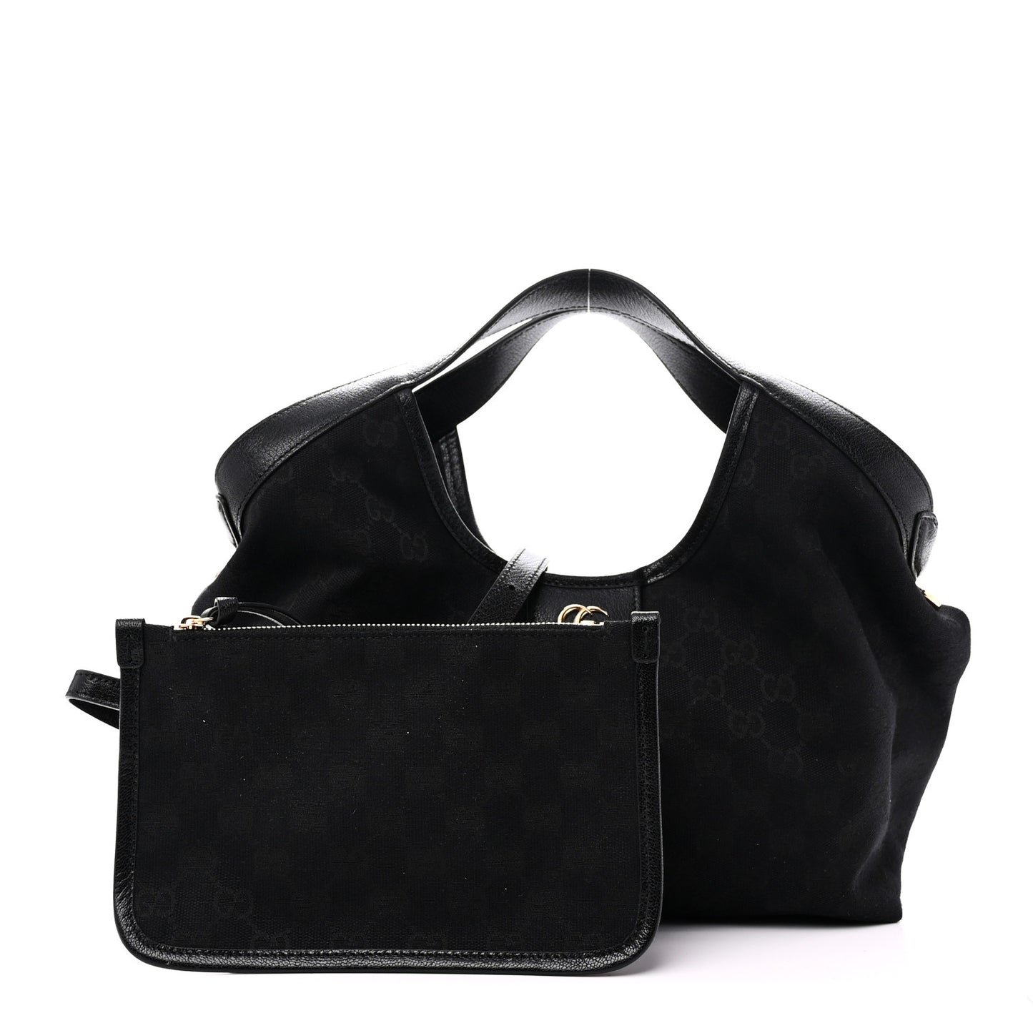 Denim GG Monogram Web Small Giglio Tote Black