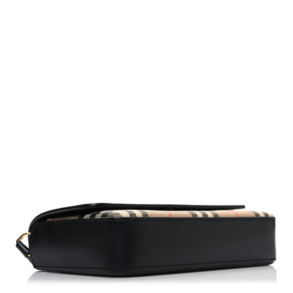 Burberry Calfskin Mini Vintage Check Note Bag Black 3 of 10