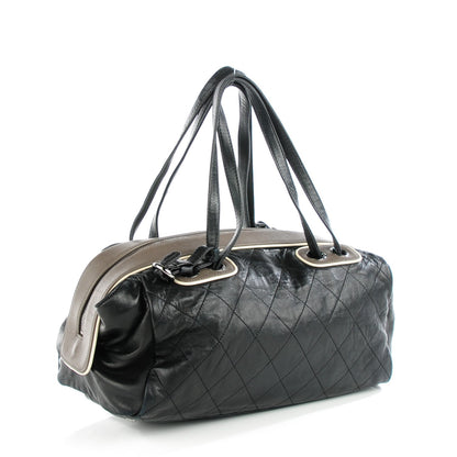 Chanel Lambskin Quilted Country Club Bowler Black 3 of 8