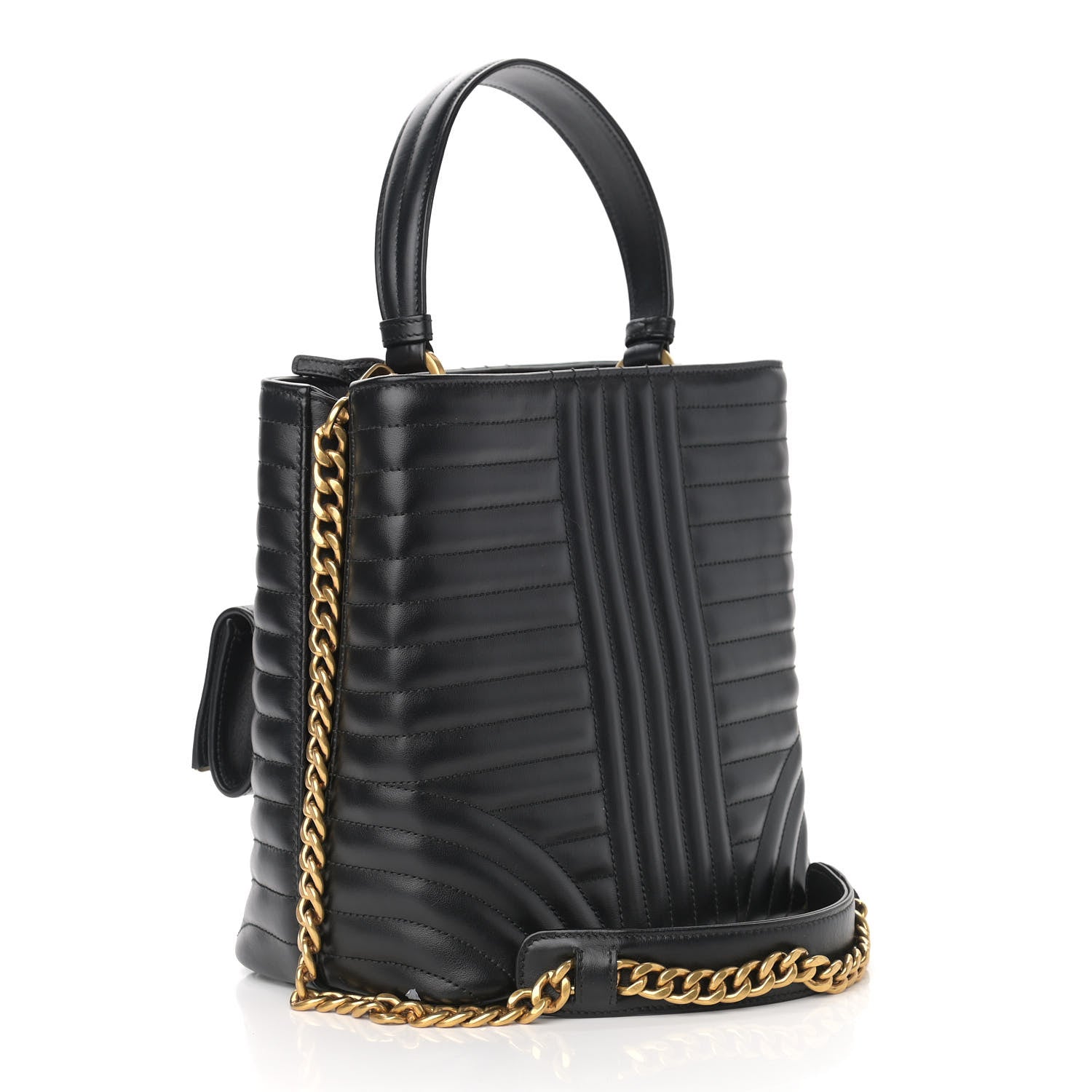 Prada Soft Calfskin Impunture Diagramme Medium Panier Black 2 of 7
