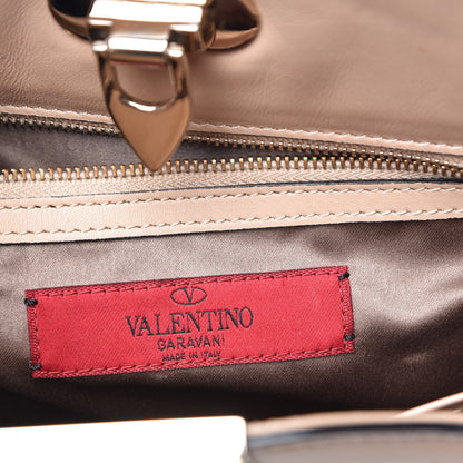 Valentino Garavani Vitello Rockstud Shoulder Satchel Poudre 6 of 12