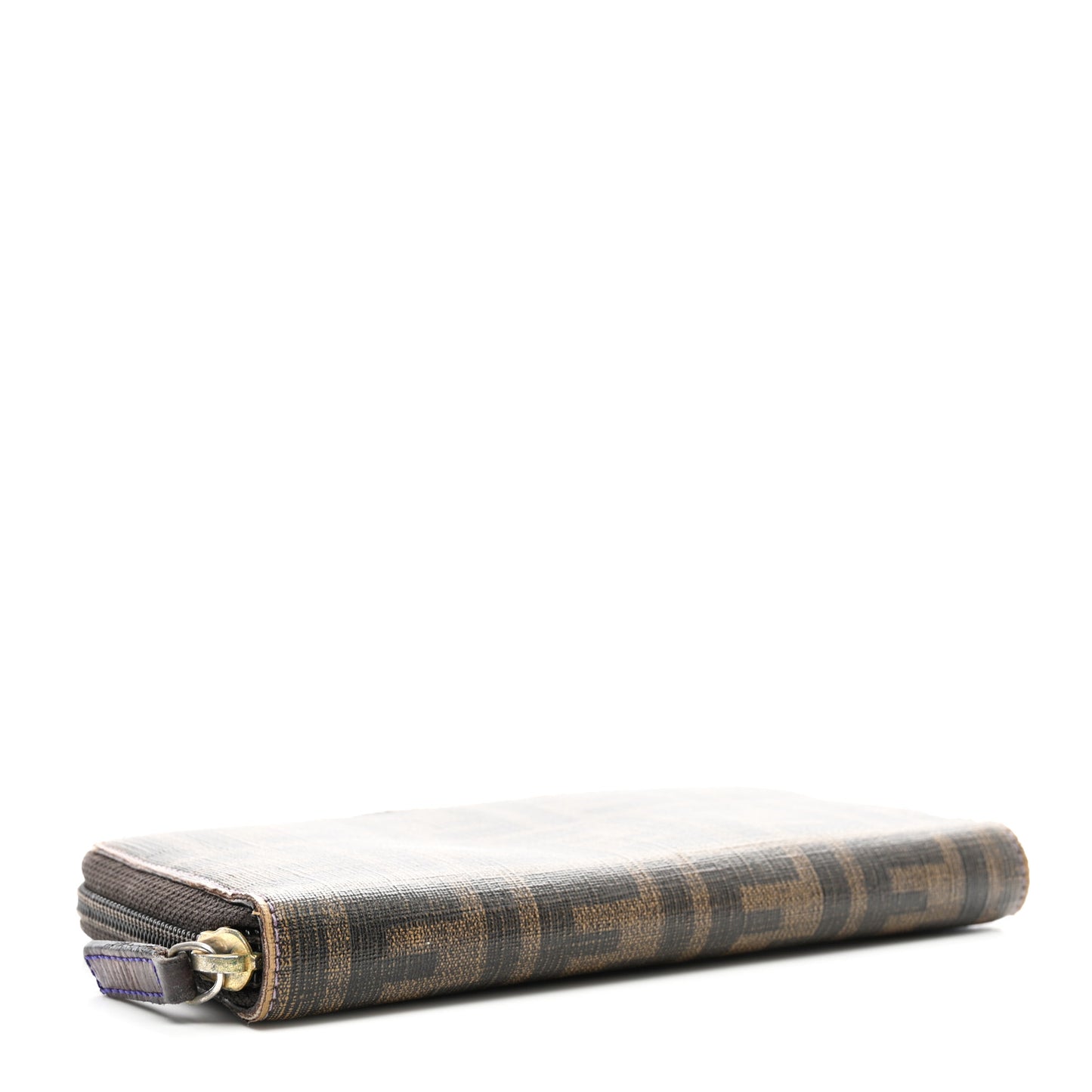 Zucca Spalmati Vitello Elite Zip Around Wallet Tobacco Viola