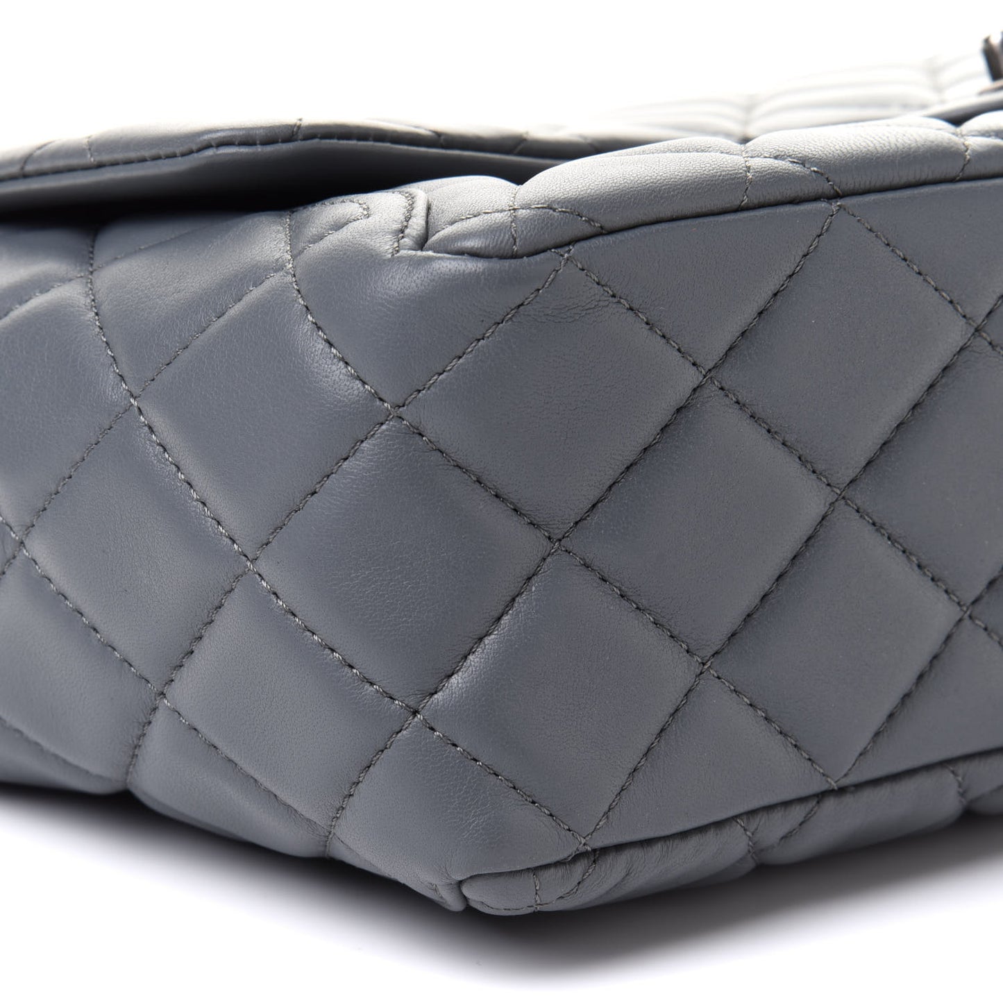 Lambskin Large Around Pockets Flap Dark Grey
