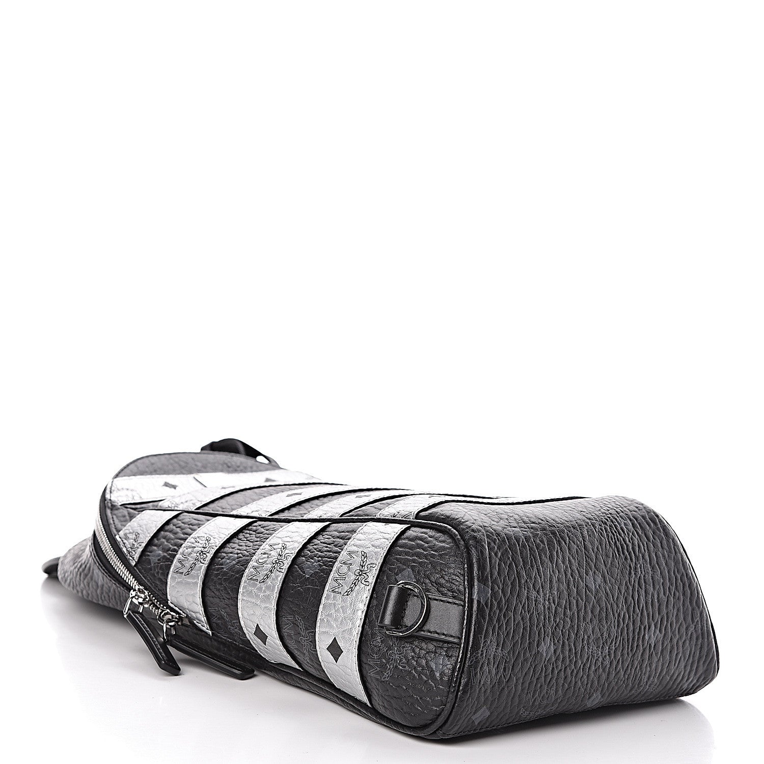 MCM Visetos Spot Medium Sling Bag Black Silver 4 of 10