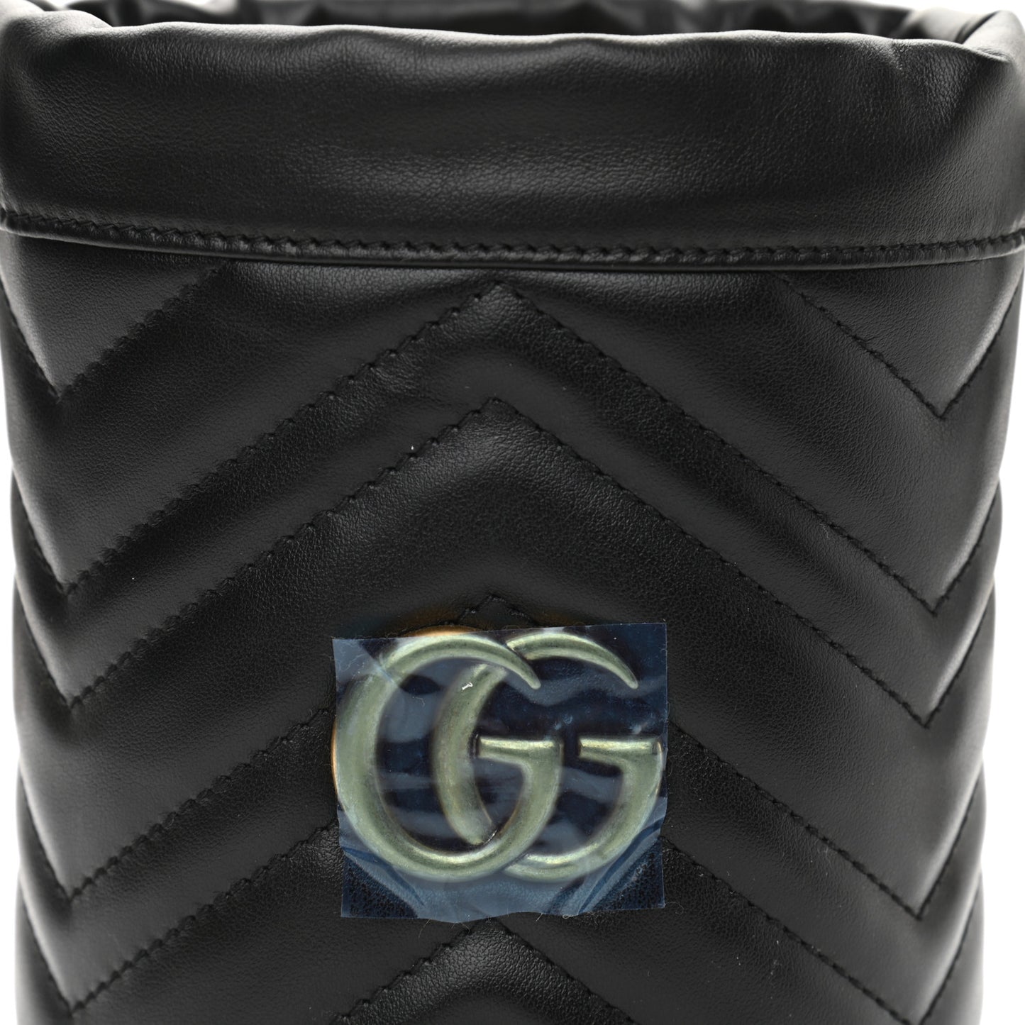Calfskin Matelasse Mini GG Marmont 2.0 Bucket Bag Black
