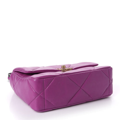 Chanel Lambskin Quilted Medium 19 Flap Purple 3 of 9