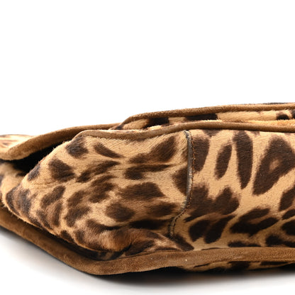 Saint Laurent Smooth Calfskin Canvas Leopard Print Medium Niki Chain Satchel Light Natural 8 of 9