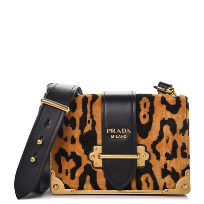 Prada Velvet City Calf Leopard Print Cahier Bag 1 of 7