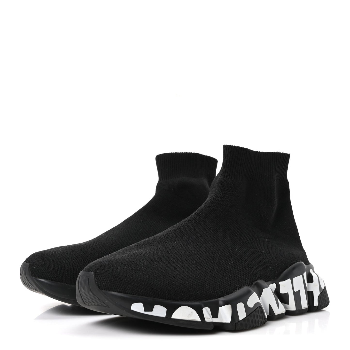 Neoprene Knit Womens Speed Graffiti Sneakers 38 Black White