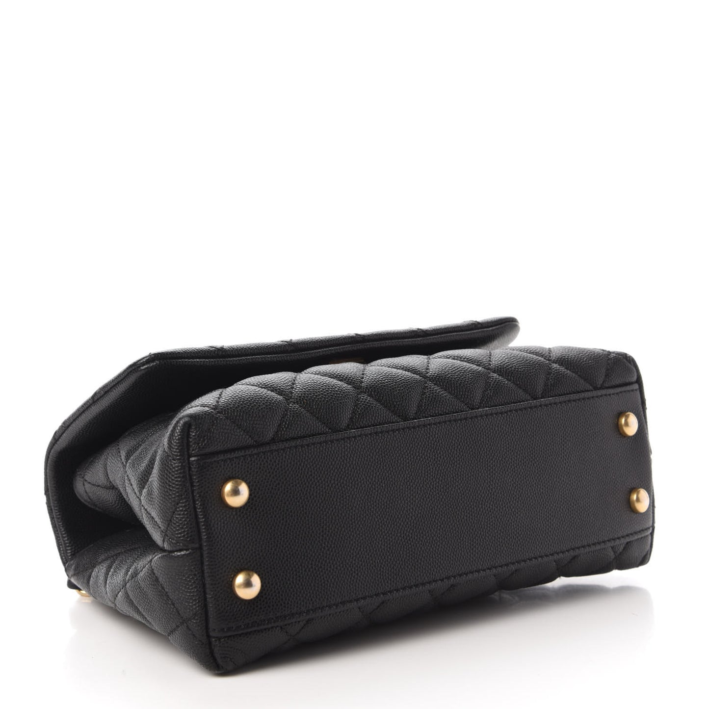 Caviar Quilted Mini Coco Handle Flap Black