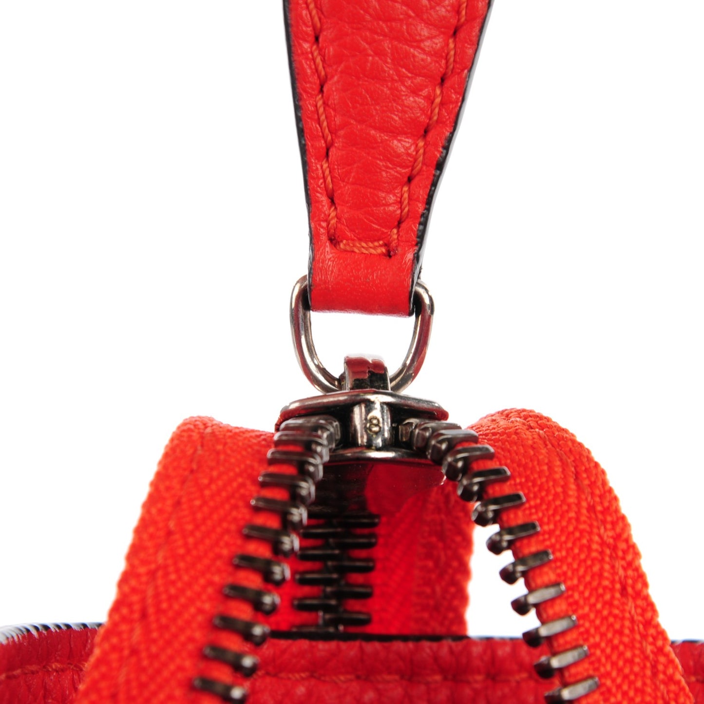 Drummed Calfskin Micro Luggage Vermillion
