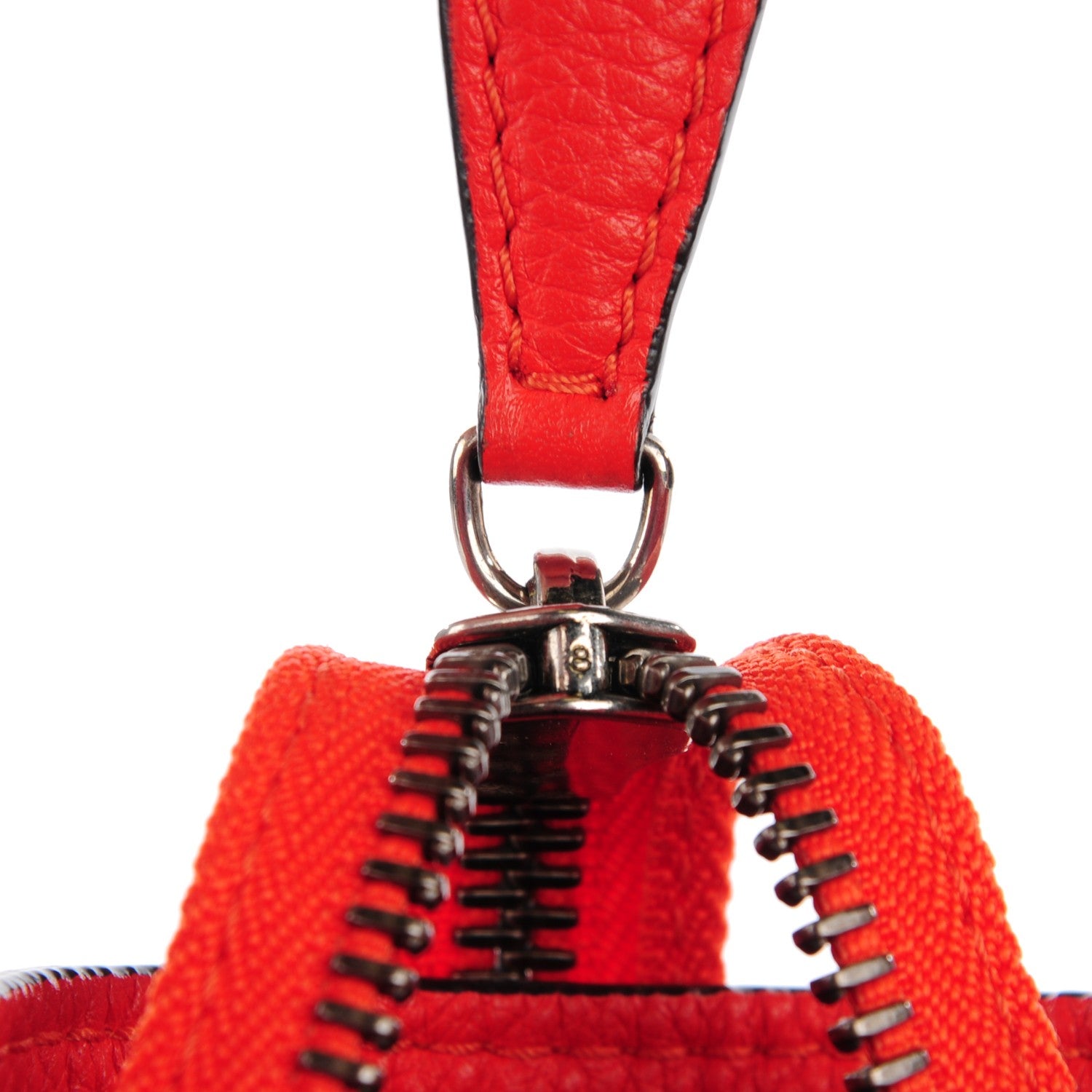 Celine Drummed Calfskin Micro Luggage Vermillion 8 of 8