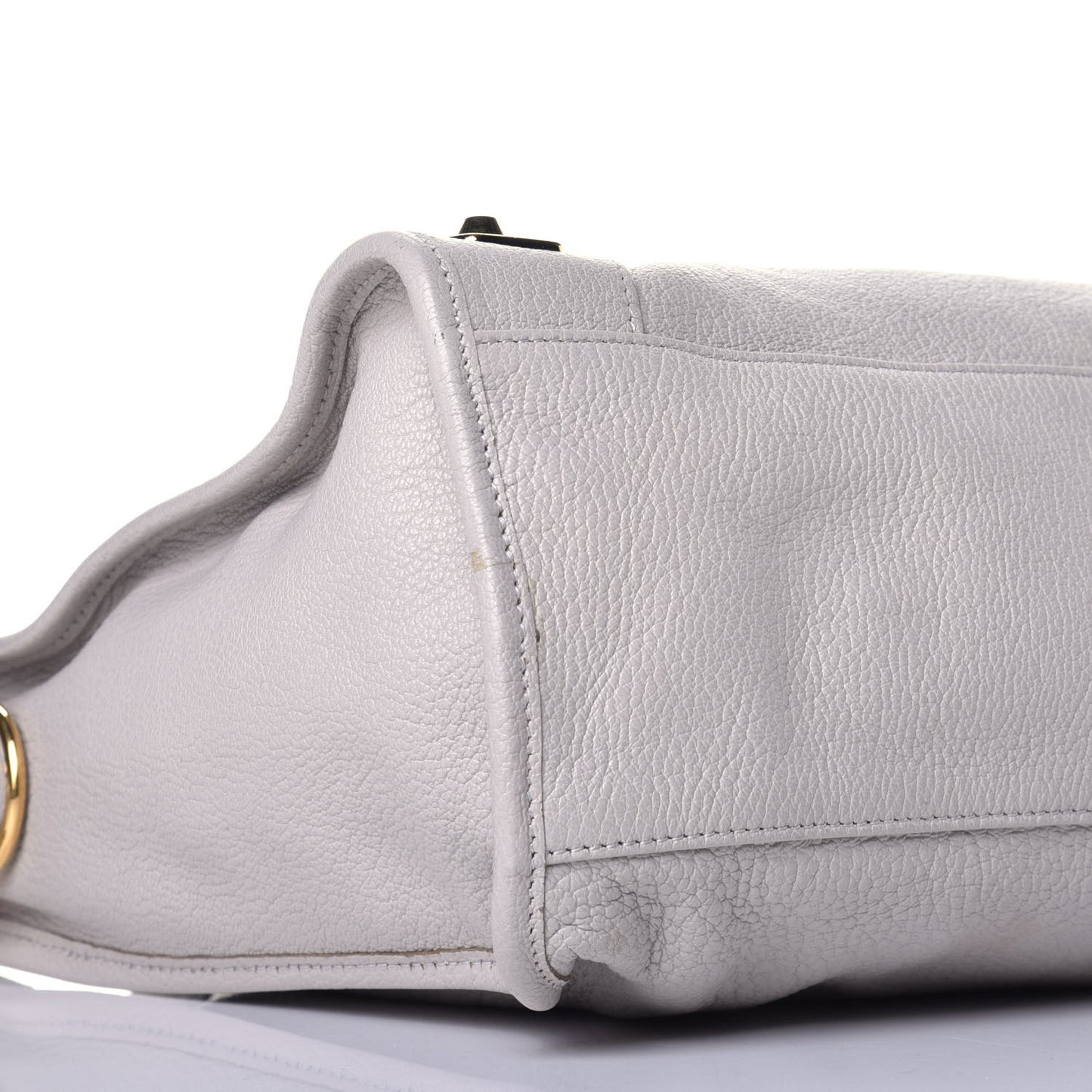Chevre Gold Metallic Edge Hardware City Gris Clair Gris Perle