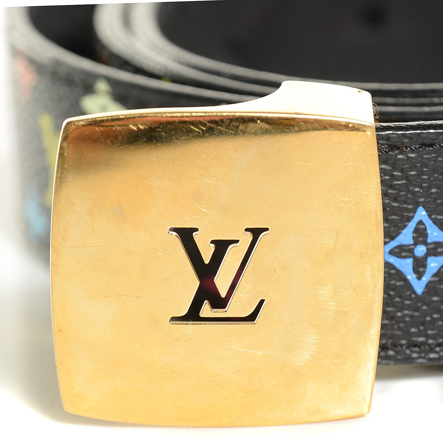 Louis Vuitton Monogram Multicolor LV Cut Reversible Belt 90 36 Black 6 of 10