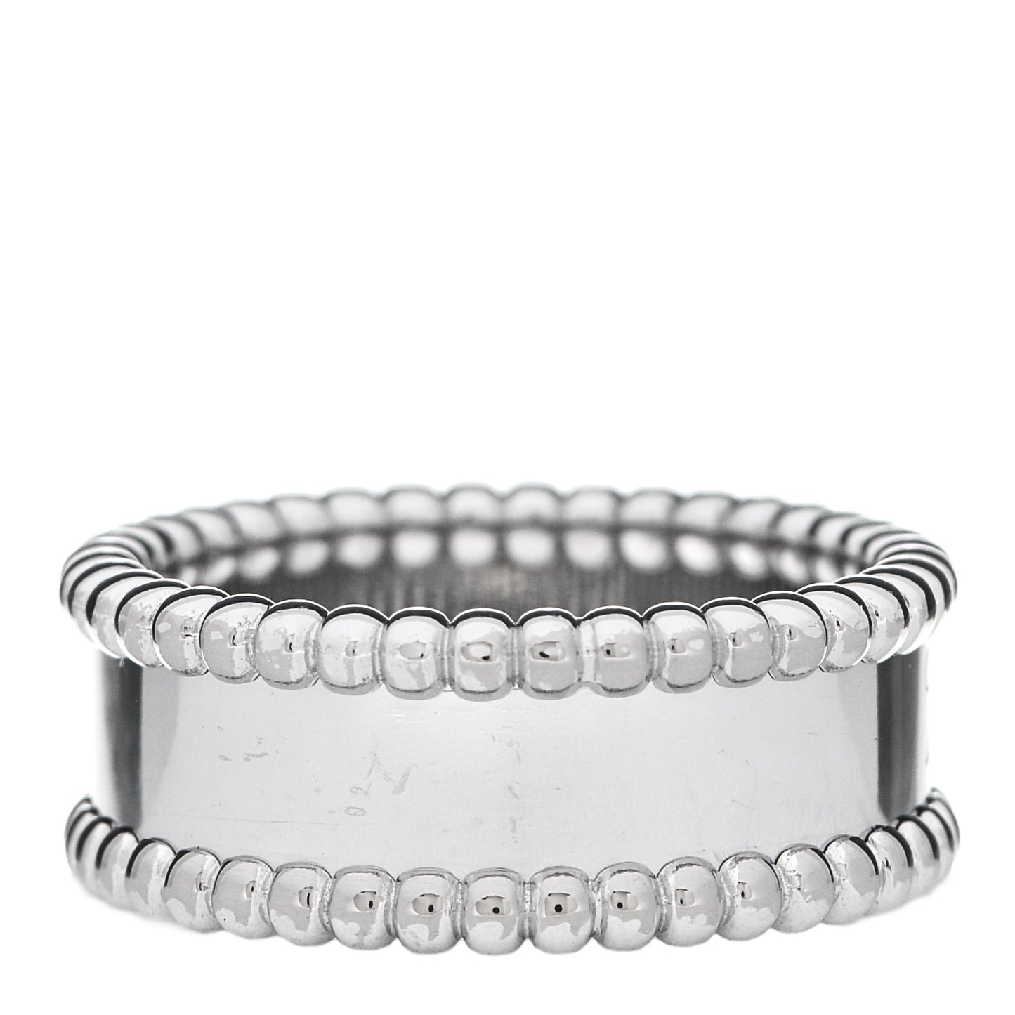 18K White Gold Perlee Signature Ring 53 6.25