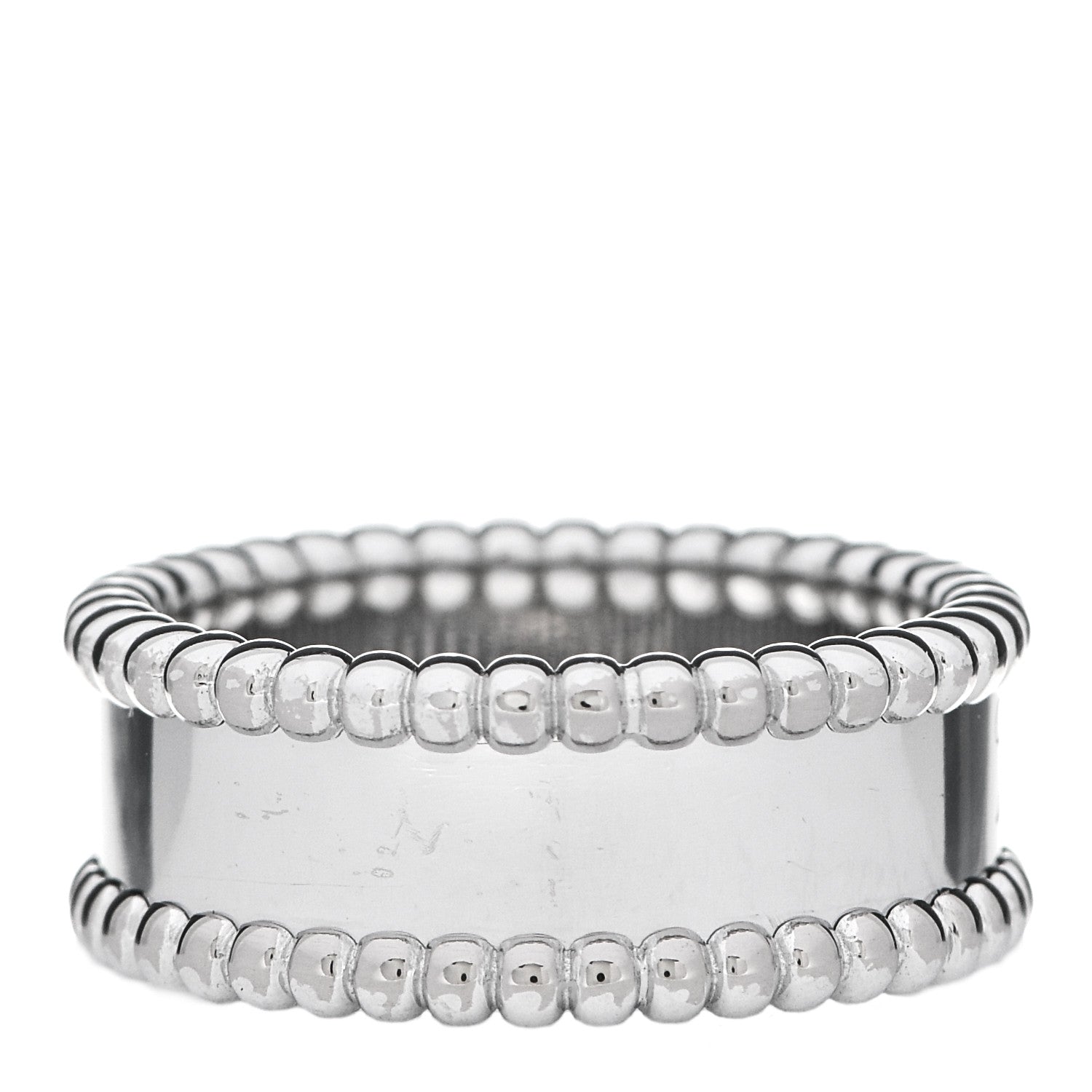 Van Cleef & Arpels 18K White Gold Perlee Signature Ring 53 6.25 3 of 5