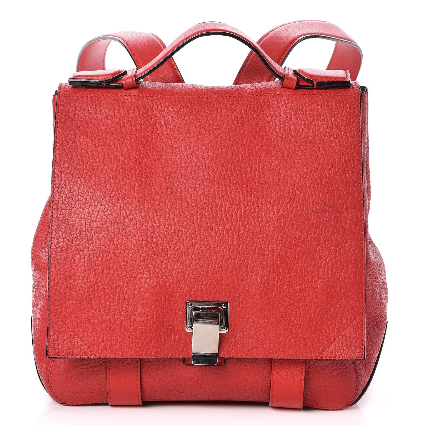 Pebbled Calfskin PS Courier Backpack Red