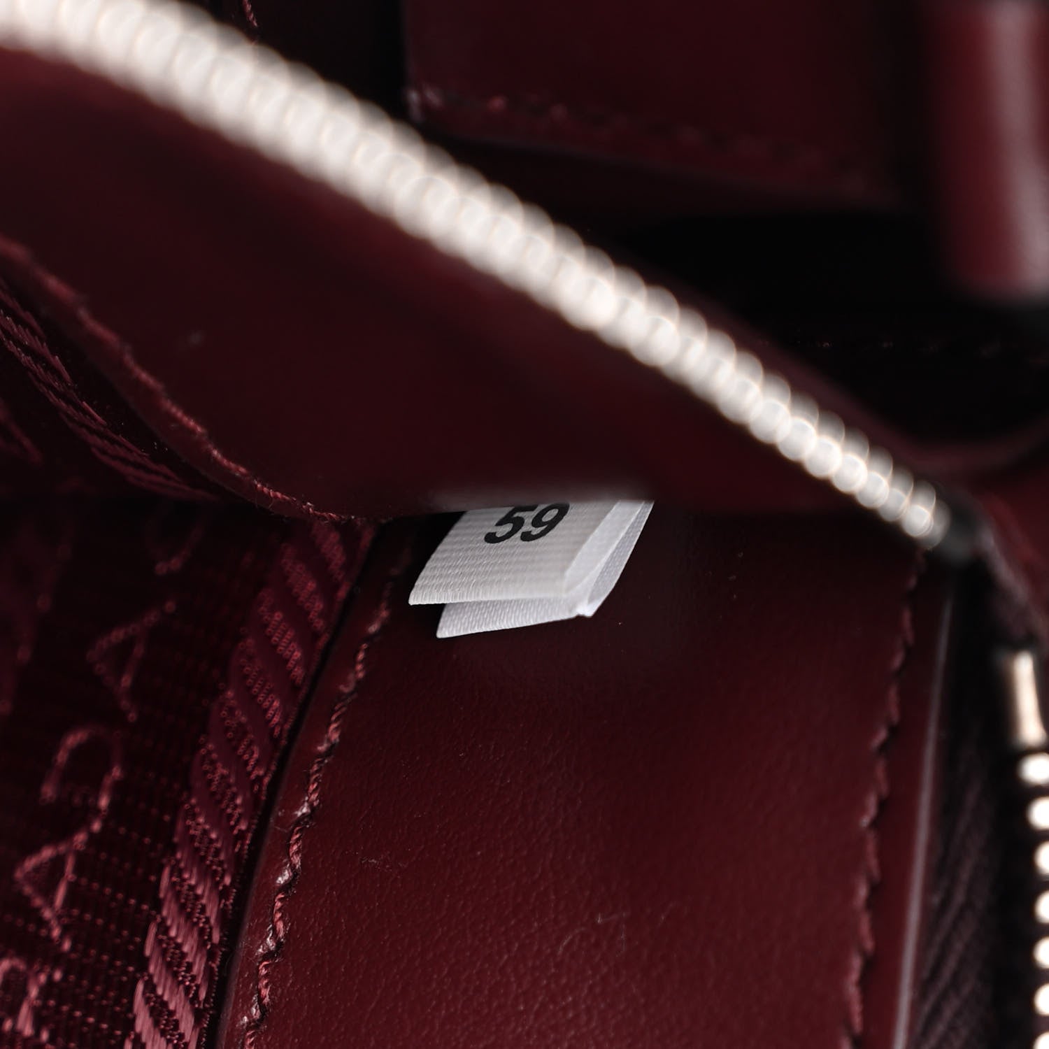 Prada Soft Calfskin Impunture Diagramme Tote Granato 7 of 11