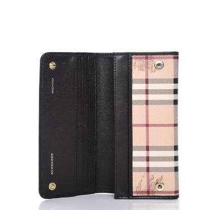 Burberry Haymarket Check Continental Flap Wallet Chocolate 5 of 14