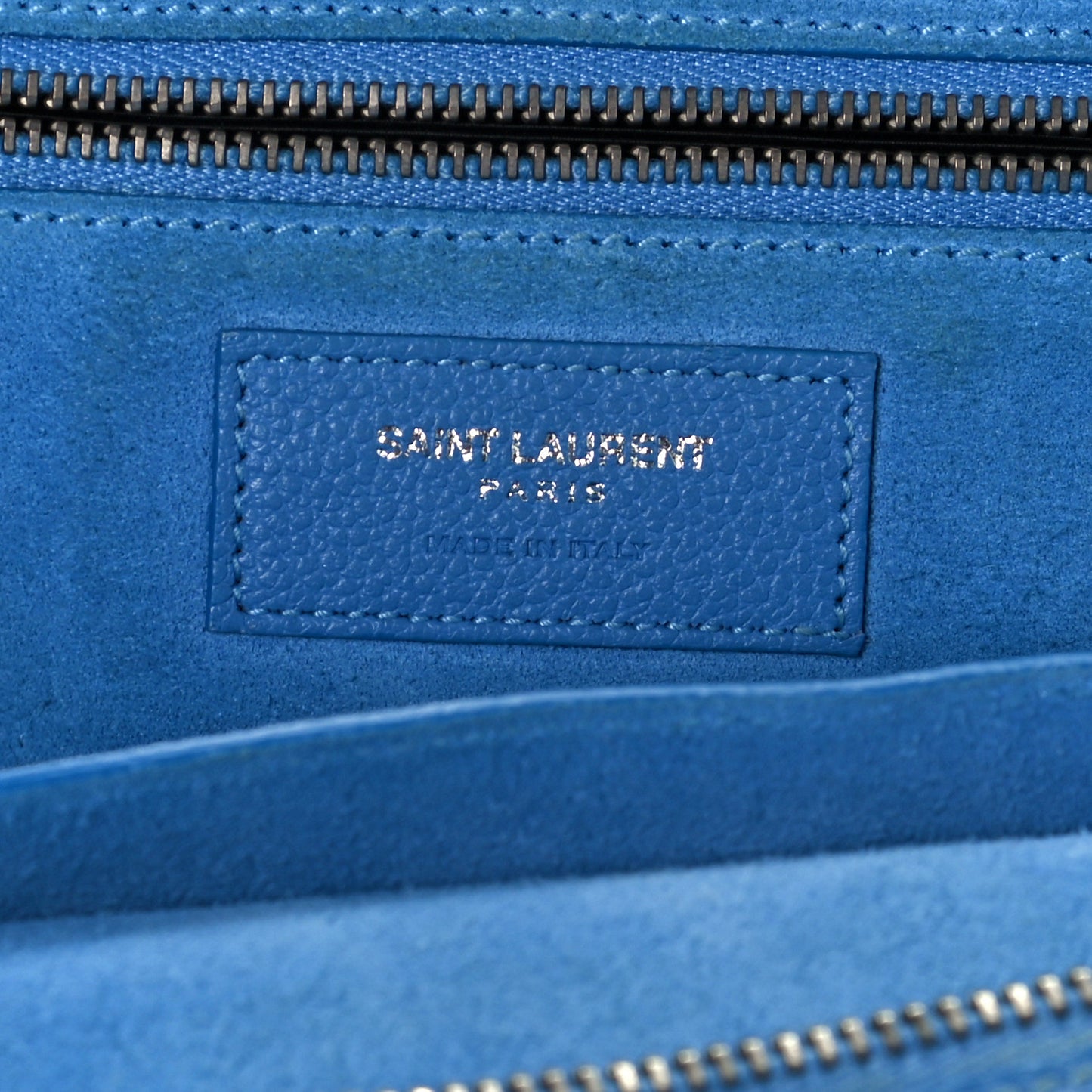 Grained Calfskin Small Rive Gauche Cabas Blue Clair