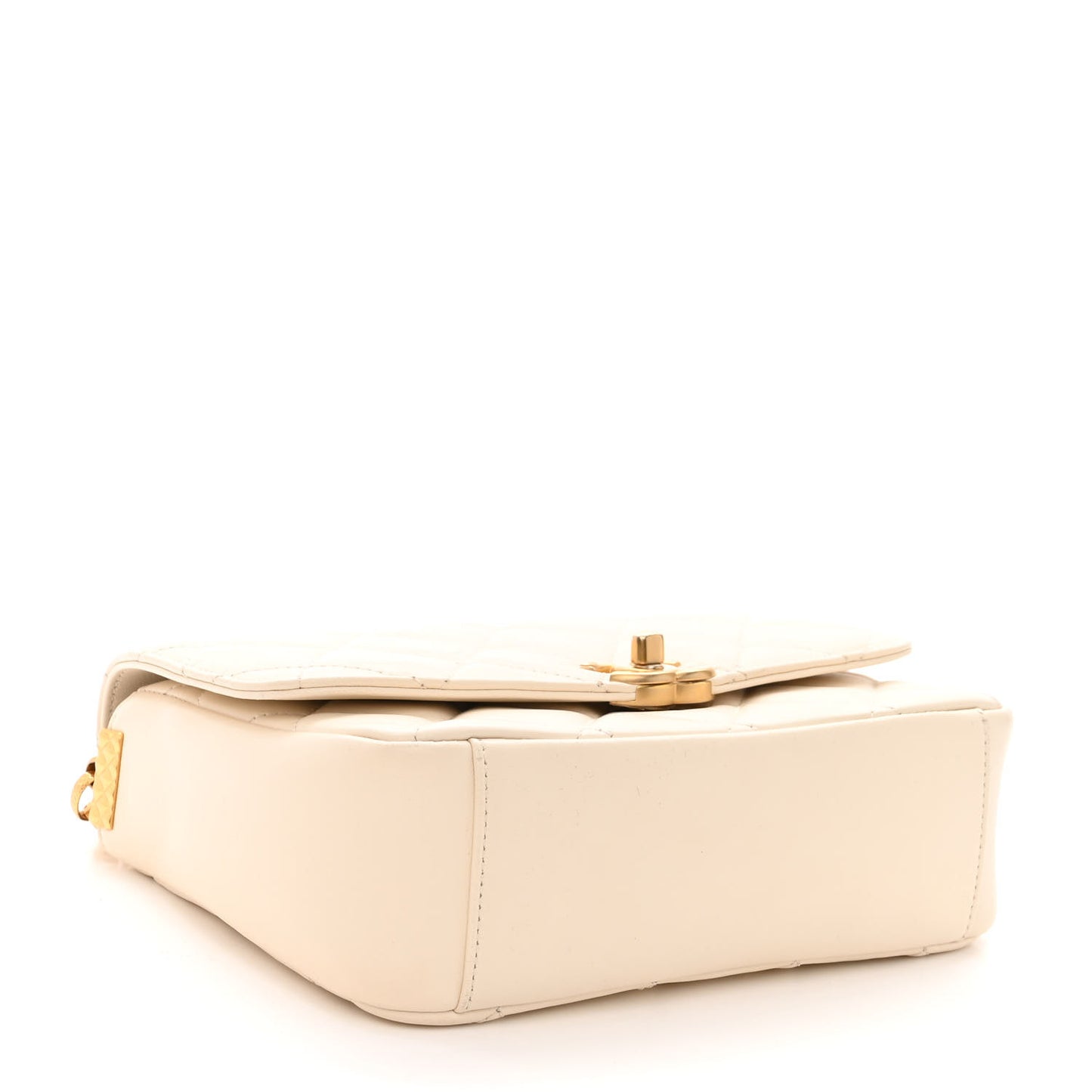 Lambskin Quilted CC Coin Flap Bag White