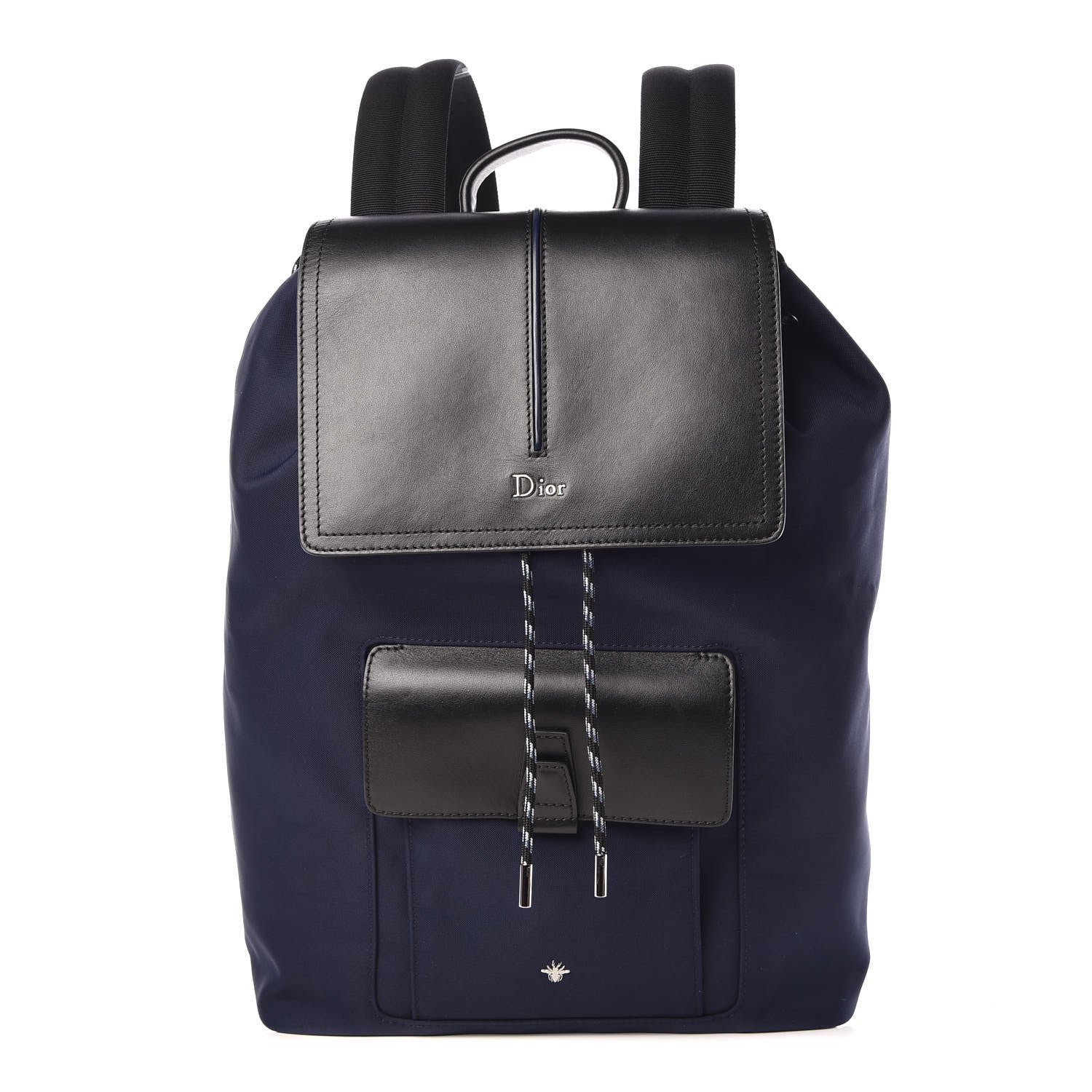 Christian Dior Calfskin Nylon Motion Backpack Black Blue 1 of 9